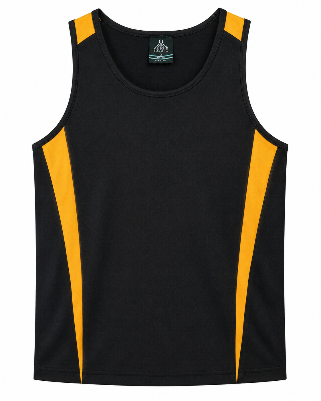 BLACK/GOLD - Eureka Mens Singlets