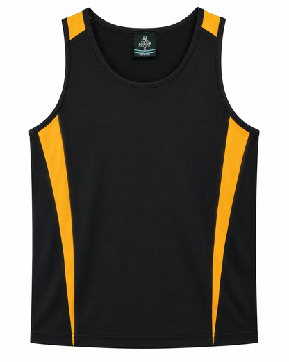 BLACK/GOLD - Eureka Mens Singlets