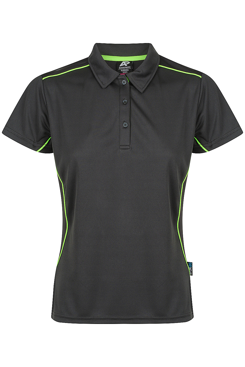 SLATE/FLURO GREEN - Kuranda Lady Polos