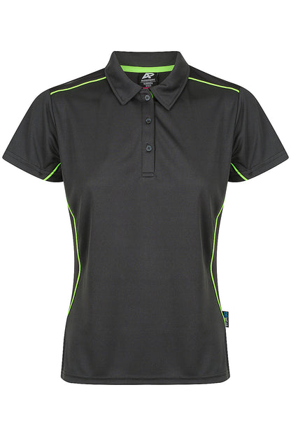 SLATE/FLURO GREEN - Kuranda Lady Polos