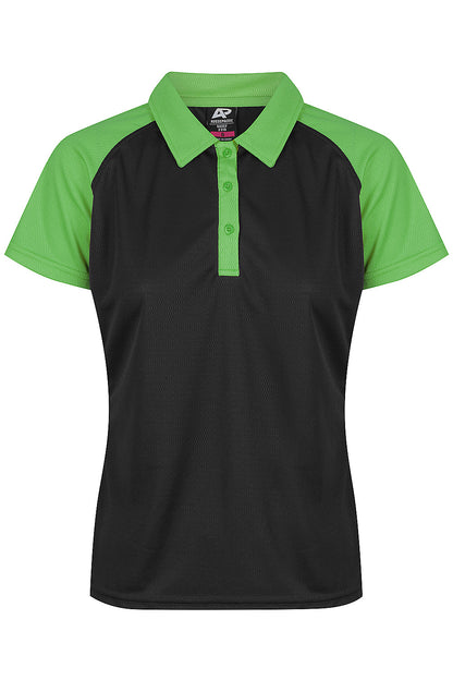 BLACK/KAWA GREEN - Manly Lady Polos