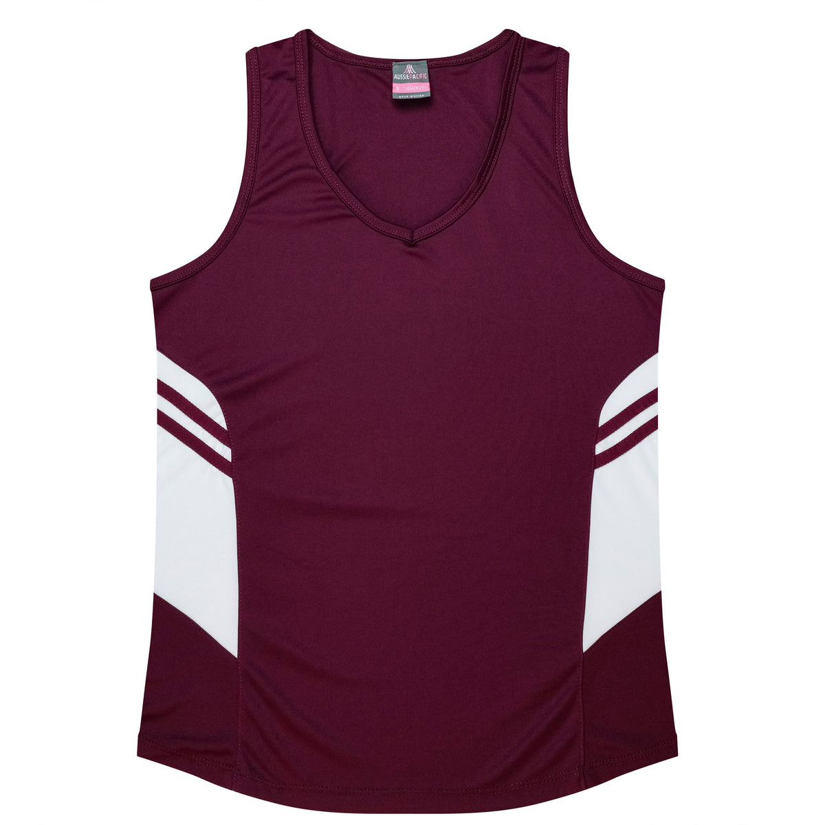 MAROON/WHITE - Tasman Lady Singlets