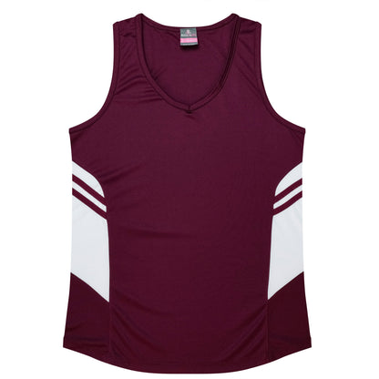 MAROON/WHITE - Tasman Lady Singlets