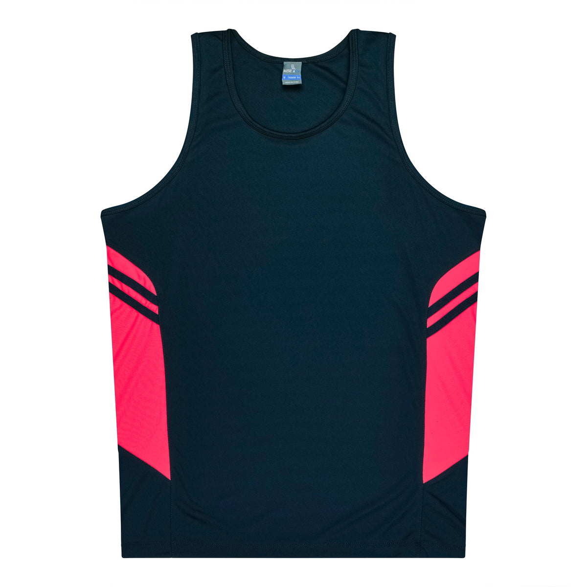 NAVY/NEON PINK - Tasman Kids Singlets