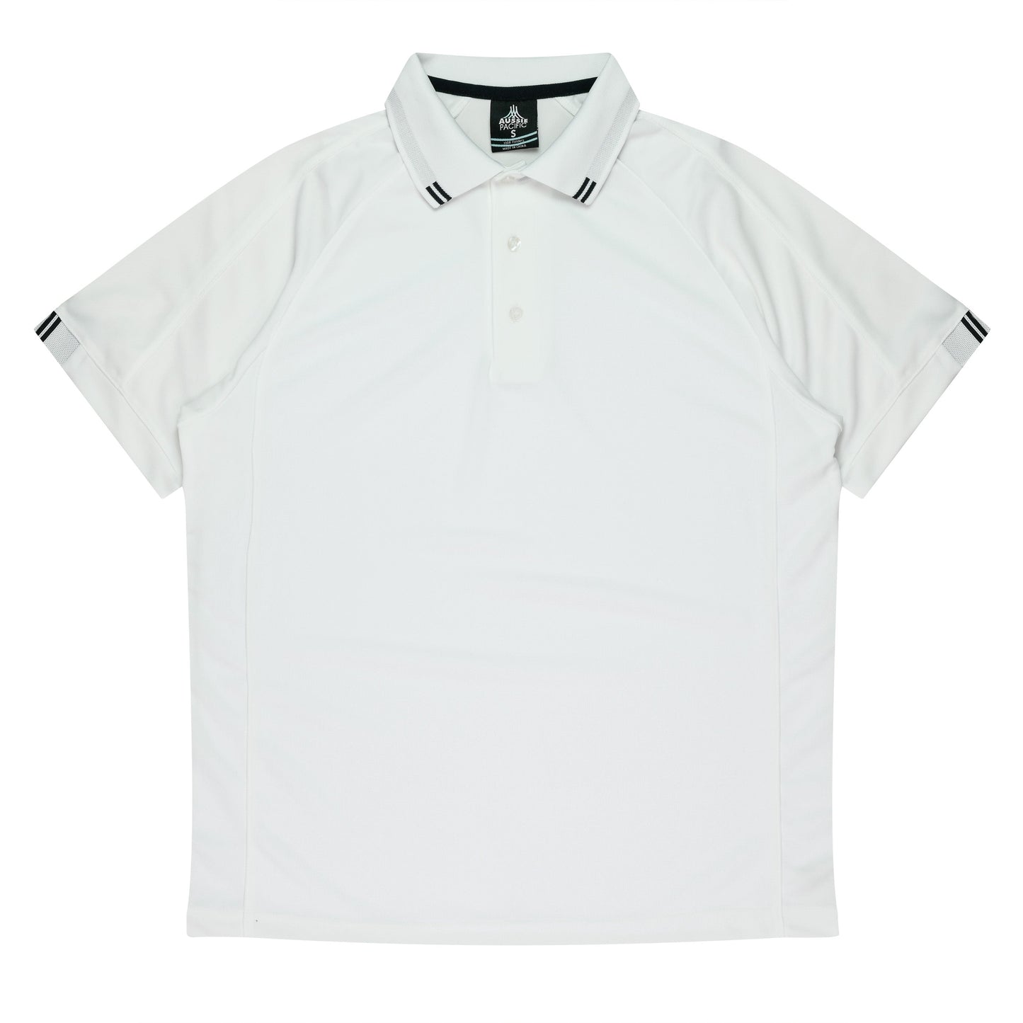 WHITE/BLACK - Flinders Mens Polos