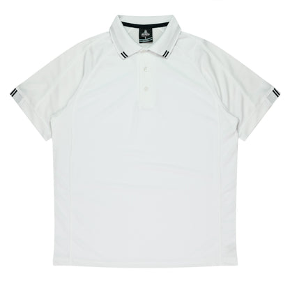 WHITE/BLACK - Flinders Mens Polos