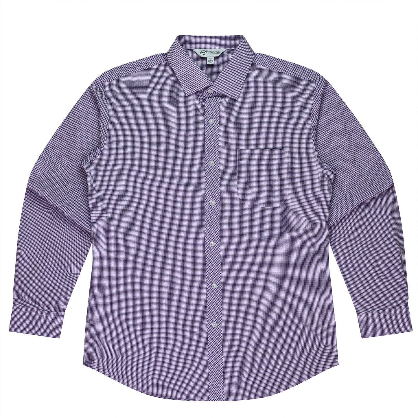PURPLE/WHITE - Toorak Mens Shirt Long Sleeve