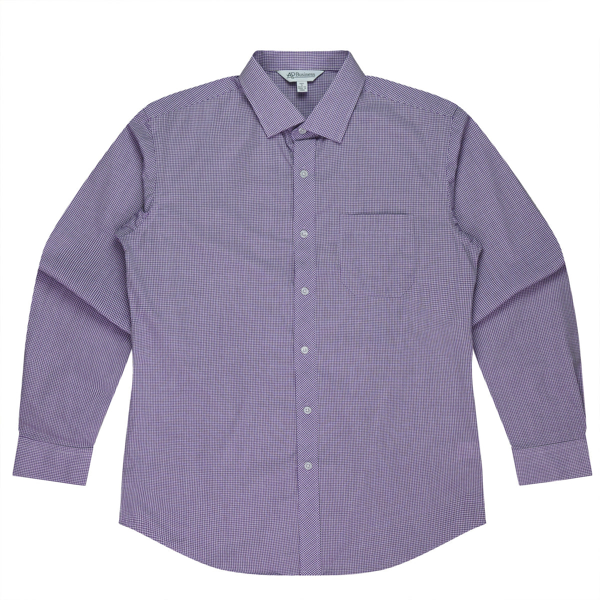 PURPLE/WHITE - Toorak Mens Shirt Long Sleeve