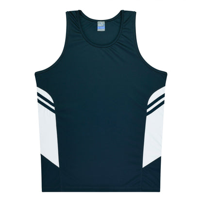NAVY/WHITE - Tasman Kids Singlets