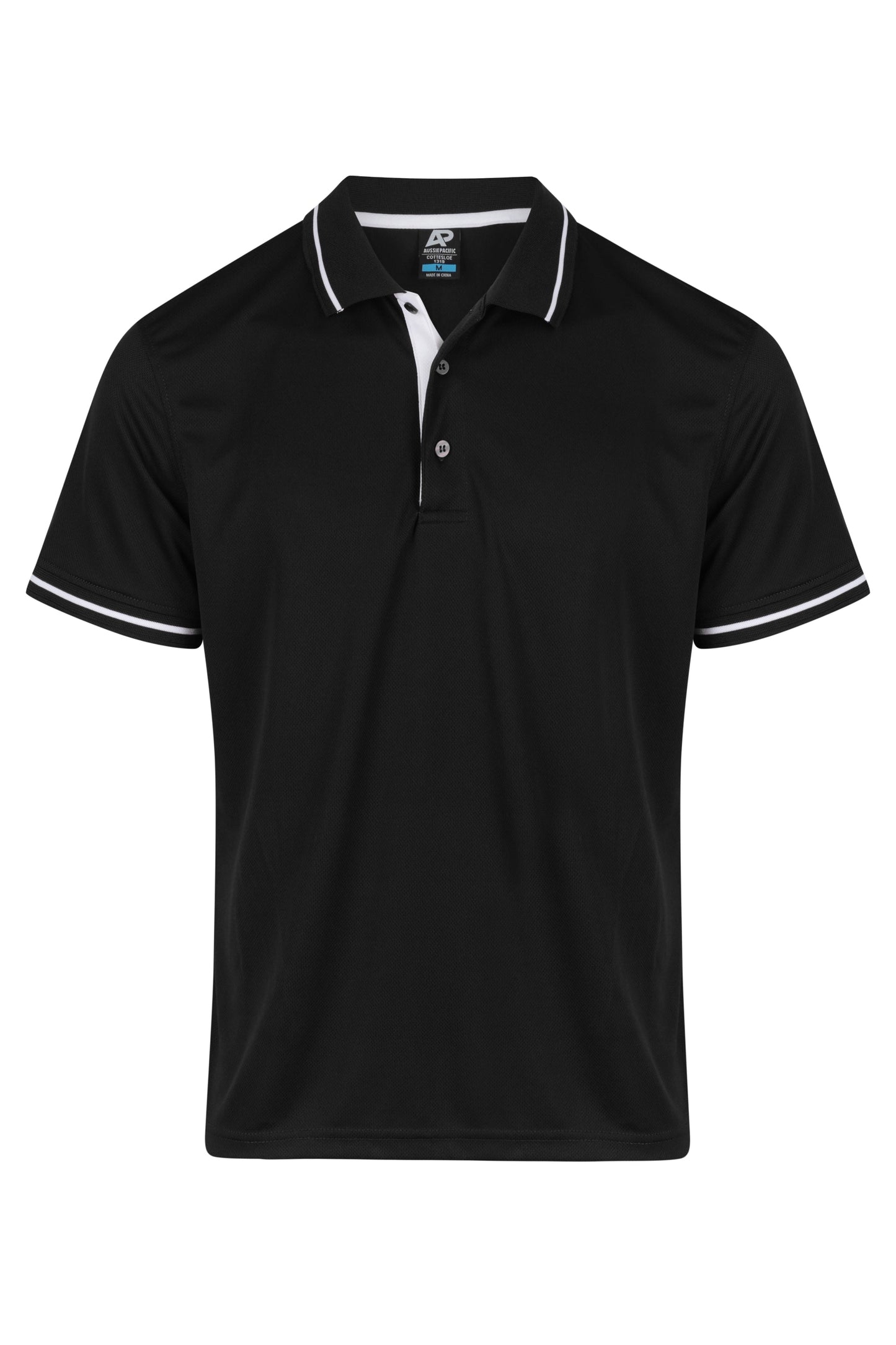 BLACK/WHITE - Cottesloe Mens Polos
