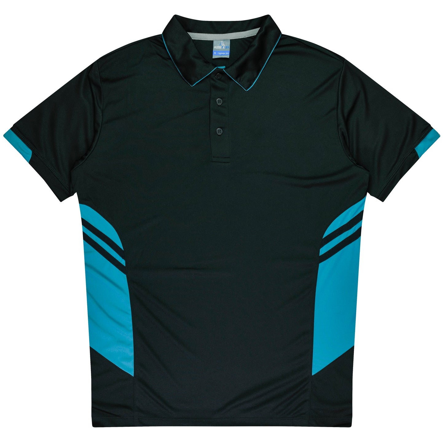 BLACK/TEAL - Tasman Kids Polos