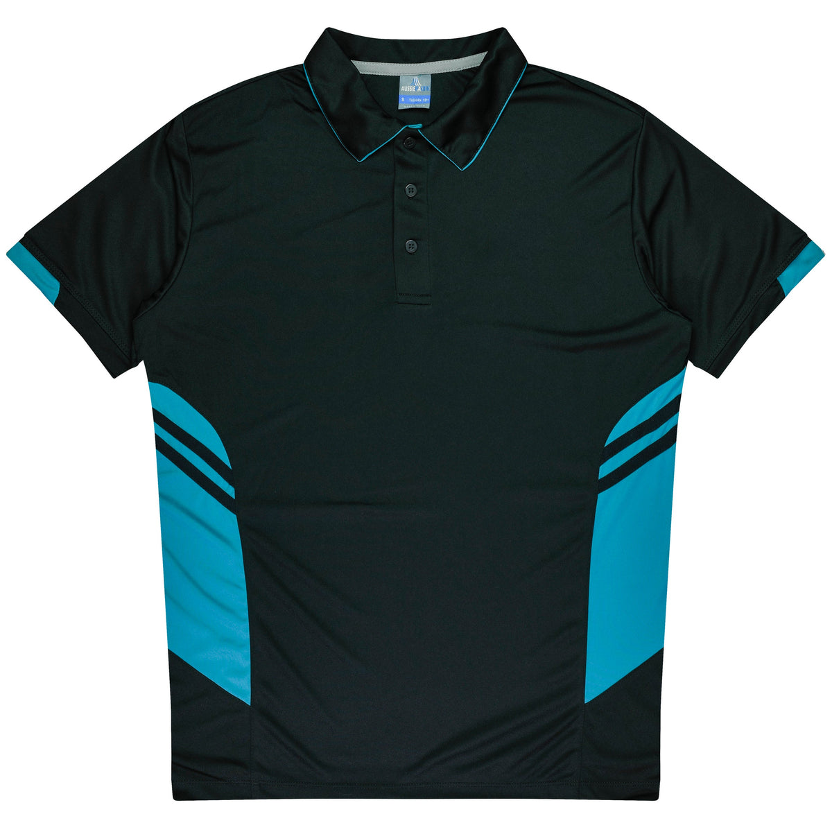 BLACK/TEAL - Tasman Kids Polos