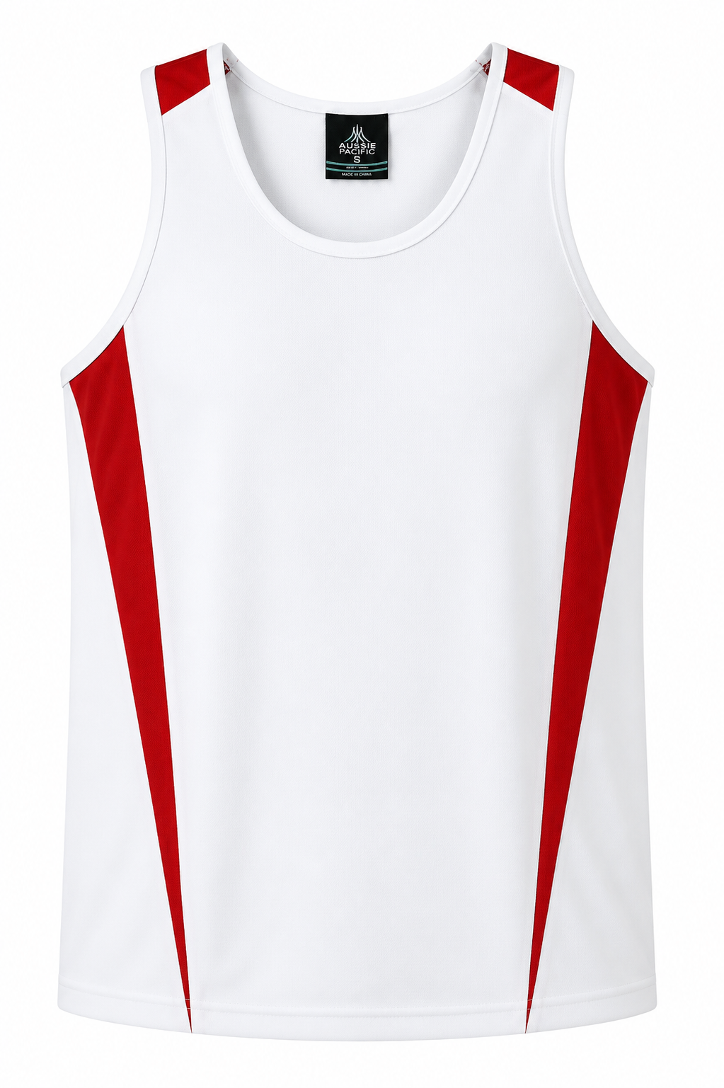 WHITE/RED - Eureka Mens Singlets
