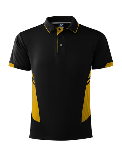 BLACK/GOLD - Tasman Mens Polos