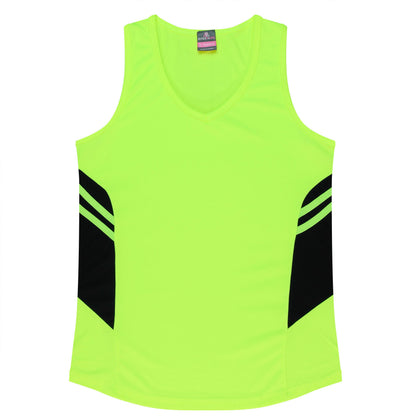 NEON YELLOW/BLACK - Tasman Lady Singlets