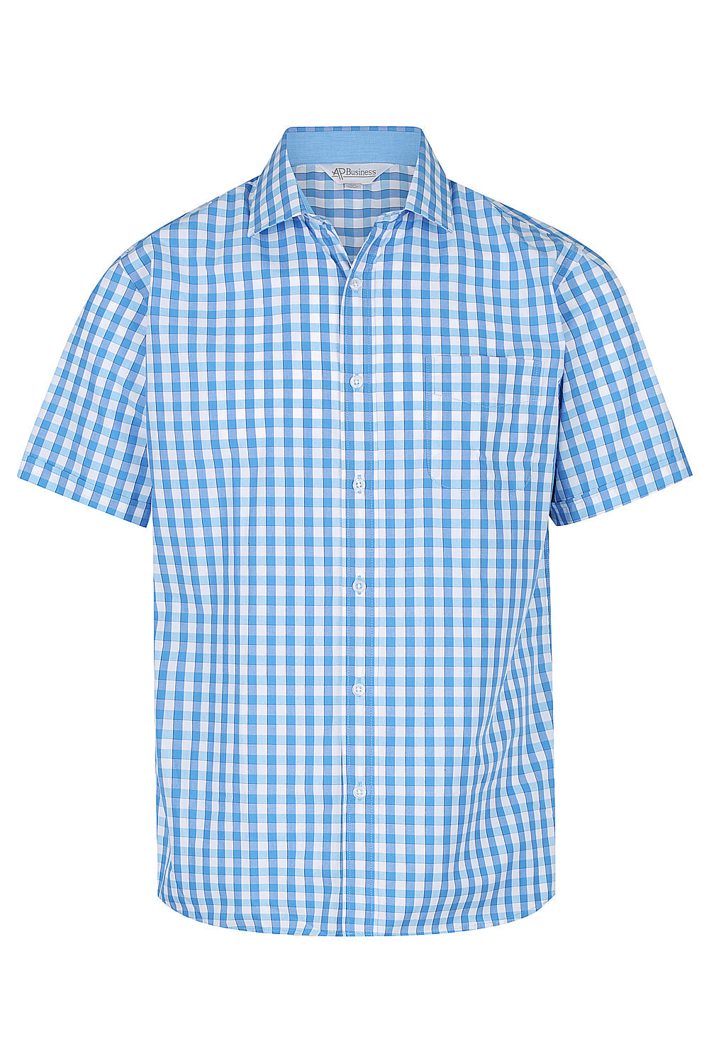 MID BLUE/SKY - Devonport Mens Shirt Short Sleeve