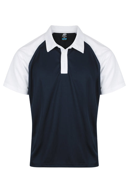 NAVY/WHITE - Manly Mens Polos