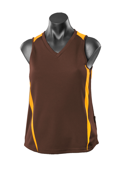 CHOCOLATE/GOLD - Eureka Lady Singlets