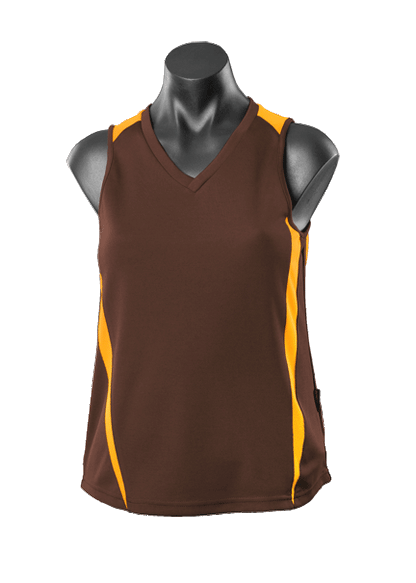 CHOCOLATE/GOLD - Eureka Lady Singlets
