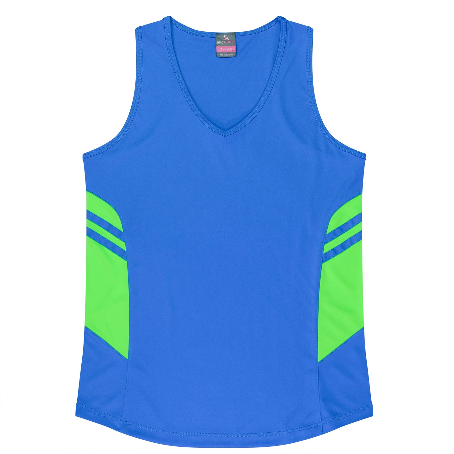 CYAN/NEON GREEN - Tasman Lady Singlets