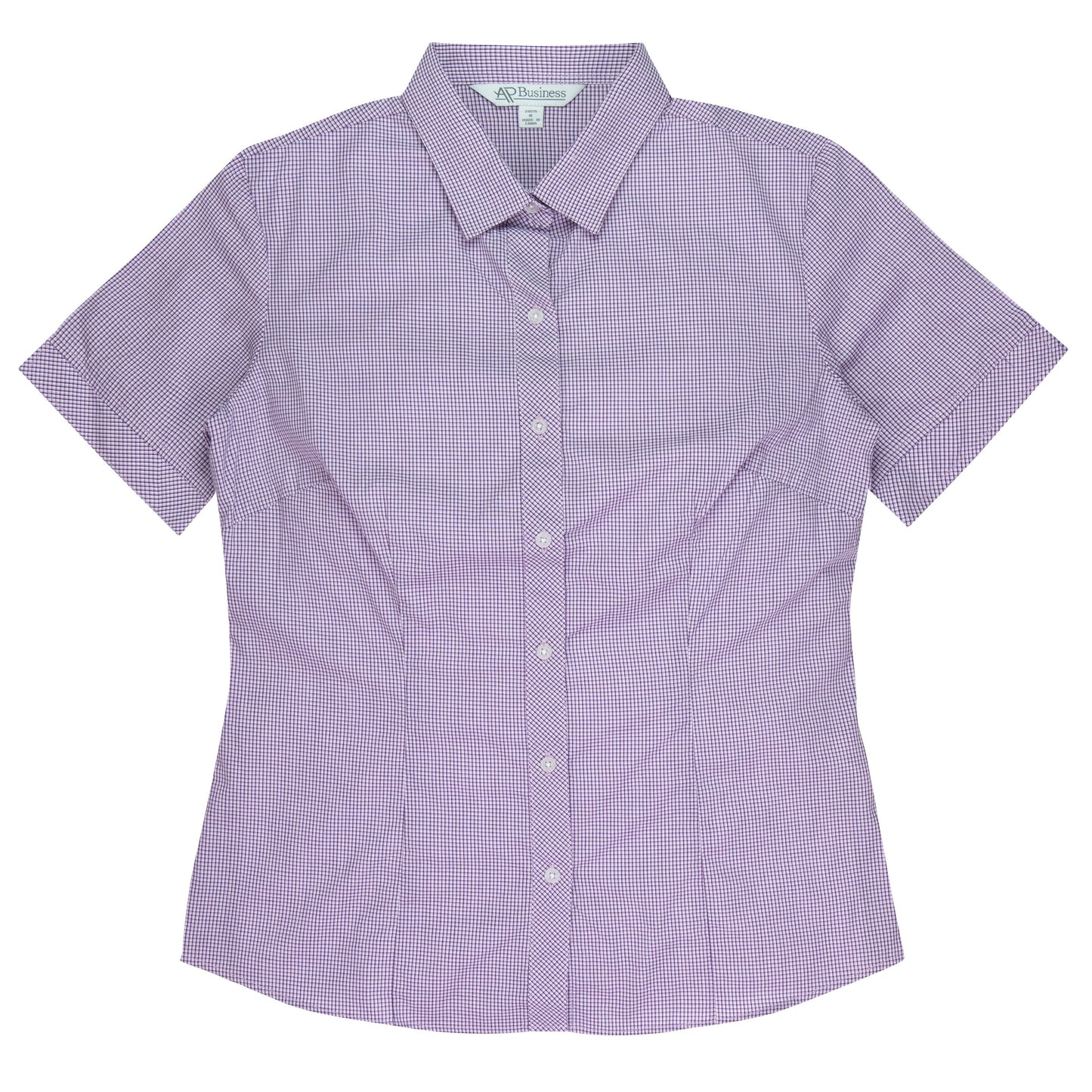 PURPLE/WHITE - Toorak Lady Shirt Short Sleeve