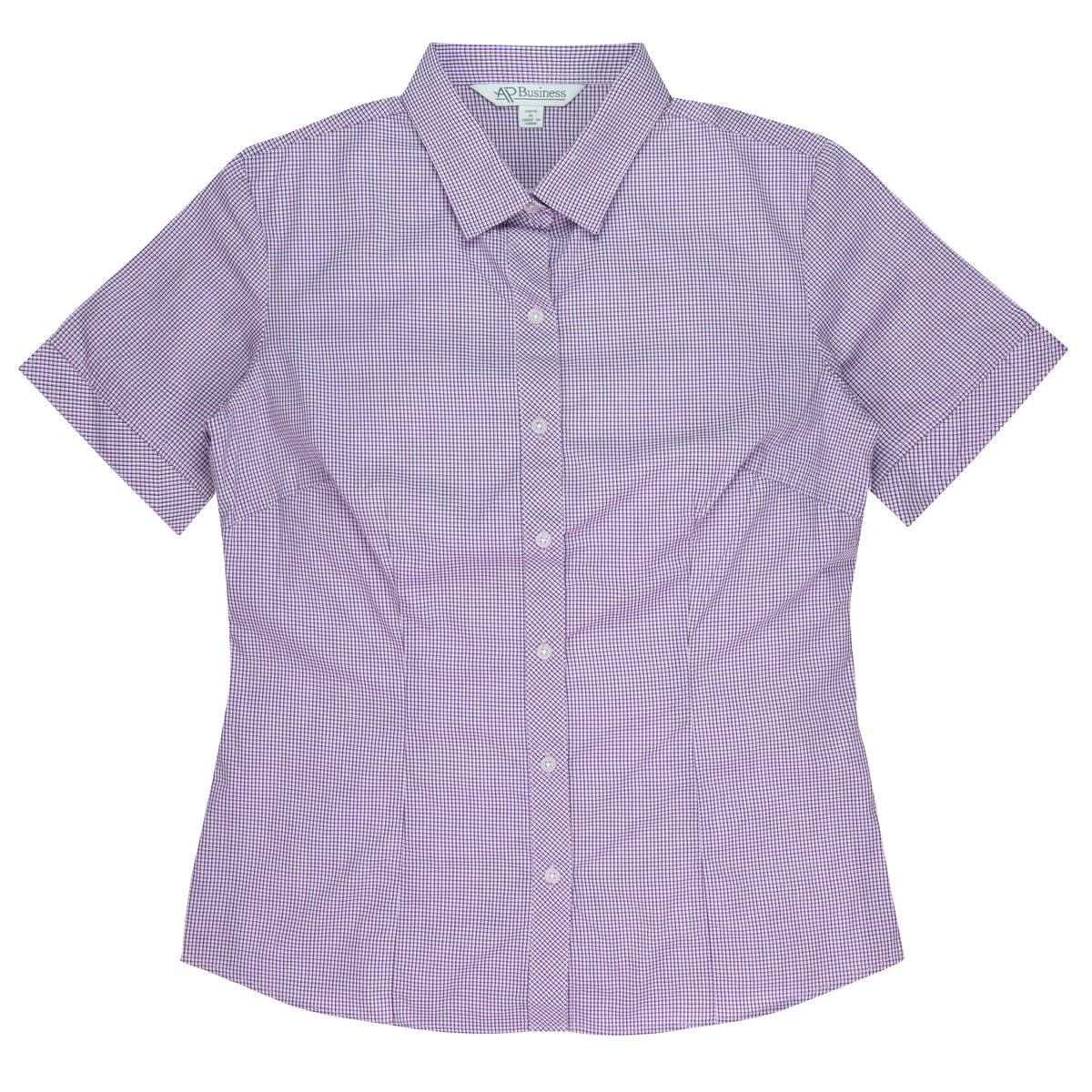 PURPLE/WHITE - Toorak Lady Shirt Short Sleeve