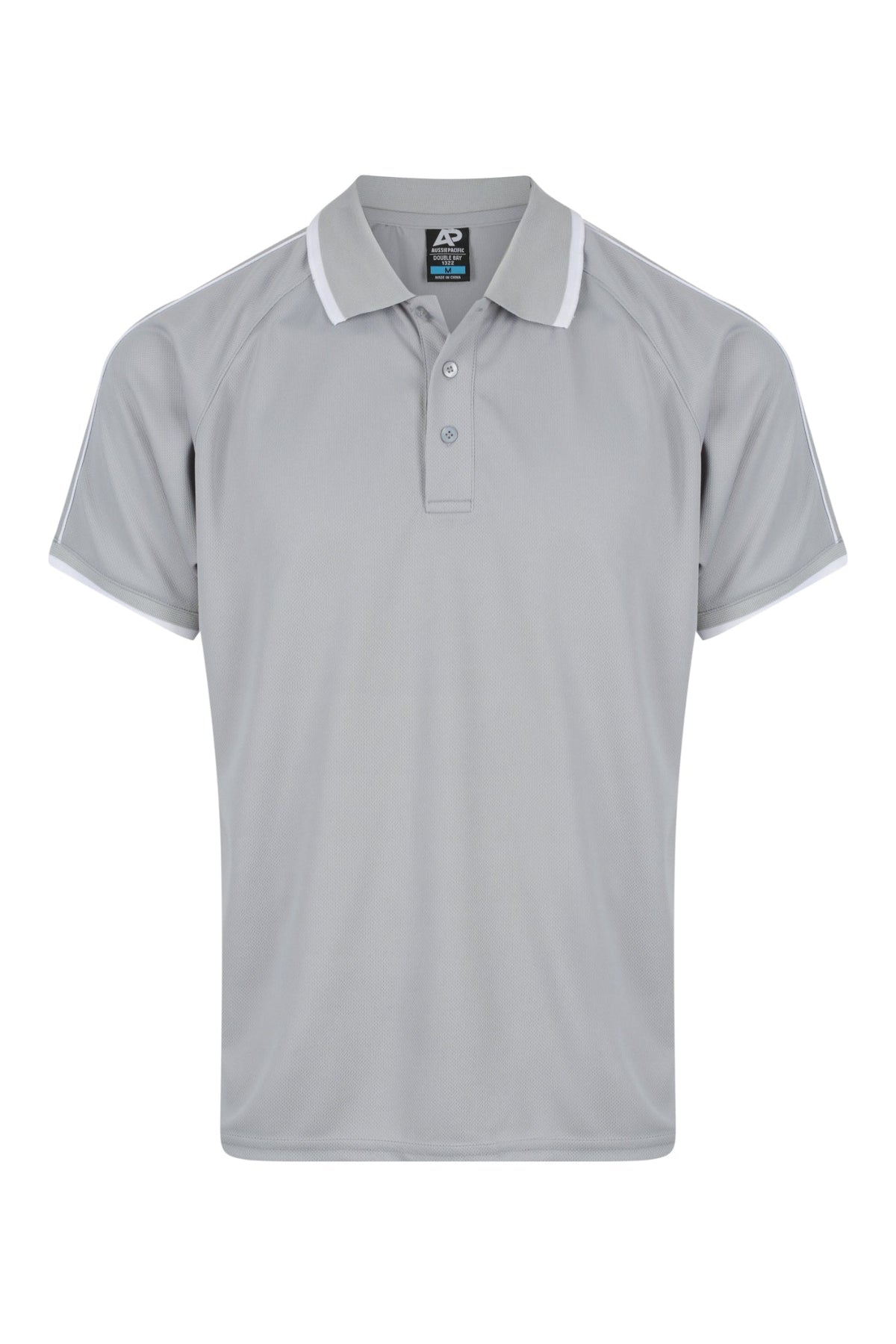 SILVER/WHITE - Double Bay Mens Polos