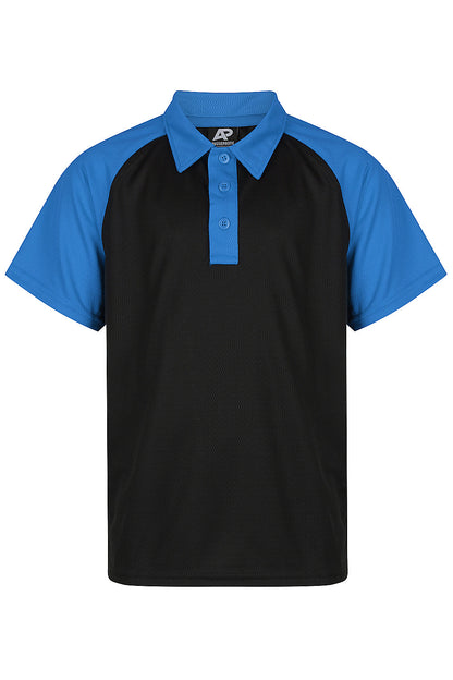BLACK/ELECTRIC ROYAL - Manly Kids Polos
