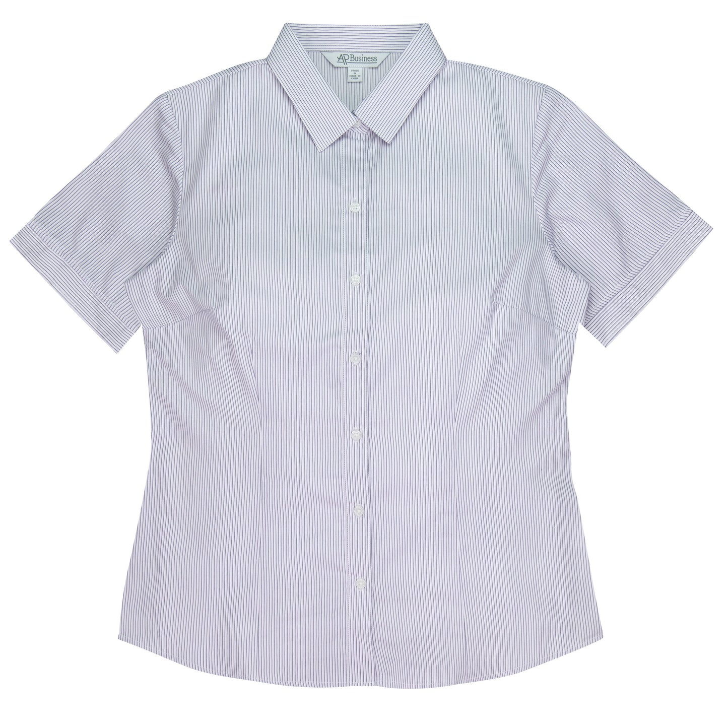 WHITE/PURPLE - Henley Lady Shirt Short Sleeve