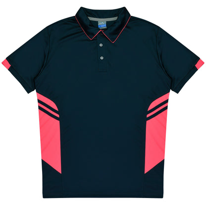 NAVY/NEON PINK - Tasman Kids Polos