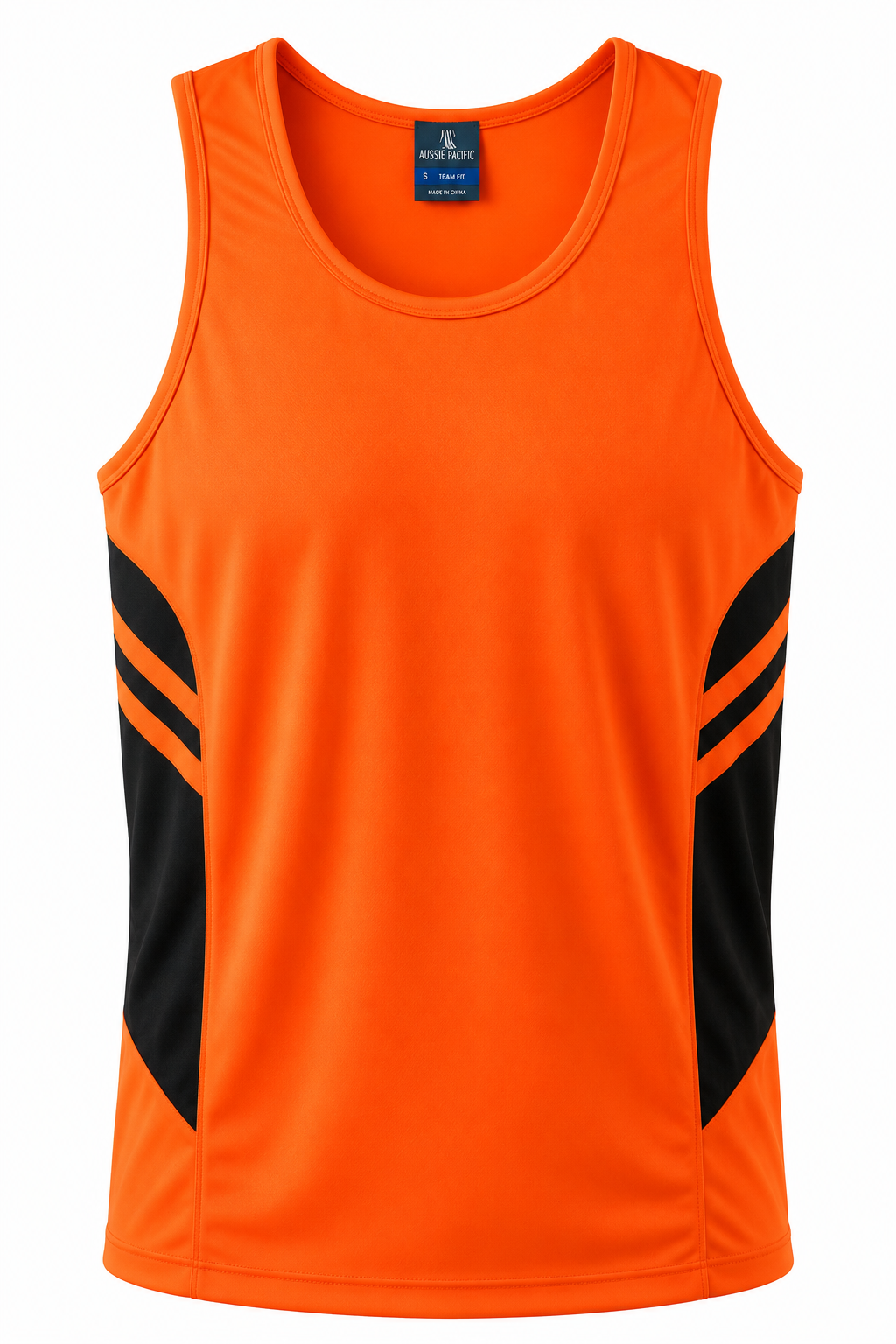 NEON ORANGE/SLATE - Tasman Mens Singlets