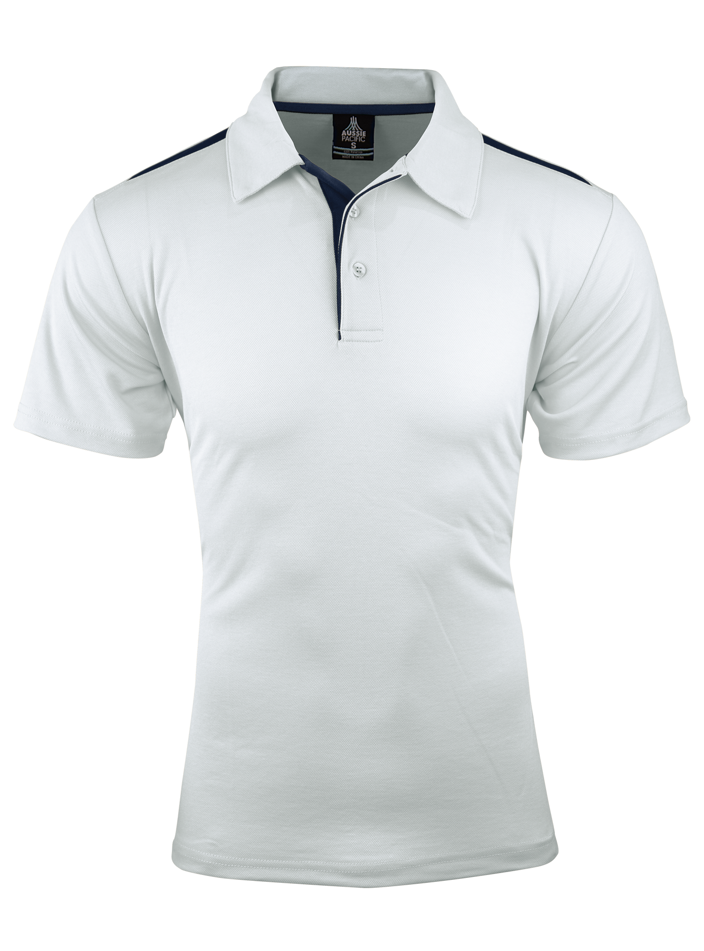 WHITE/NAVY - Paterson Mens Polos