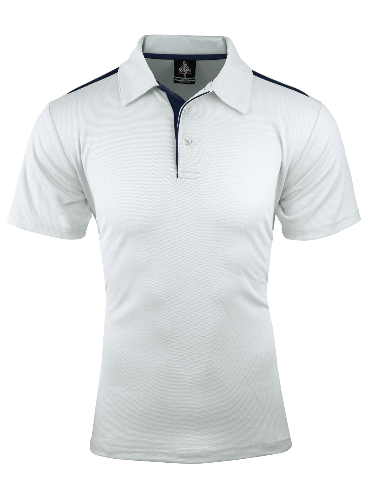 WHITE/NAVY - Paterson Mens Polos