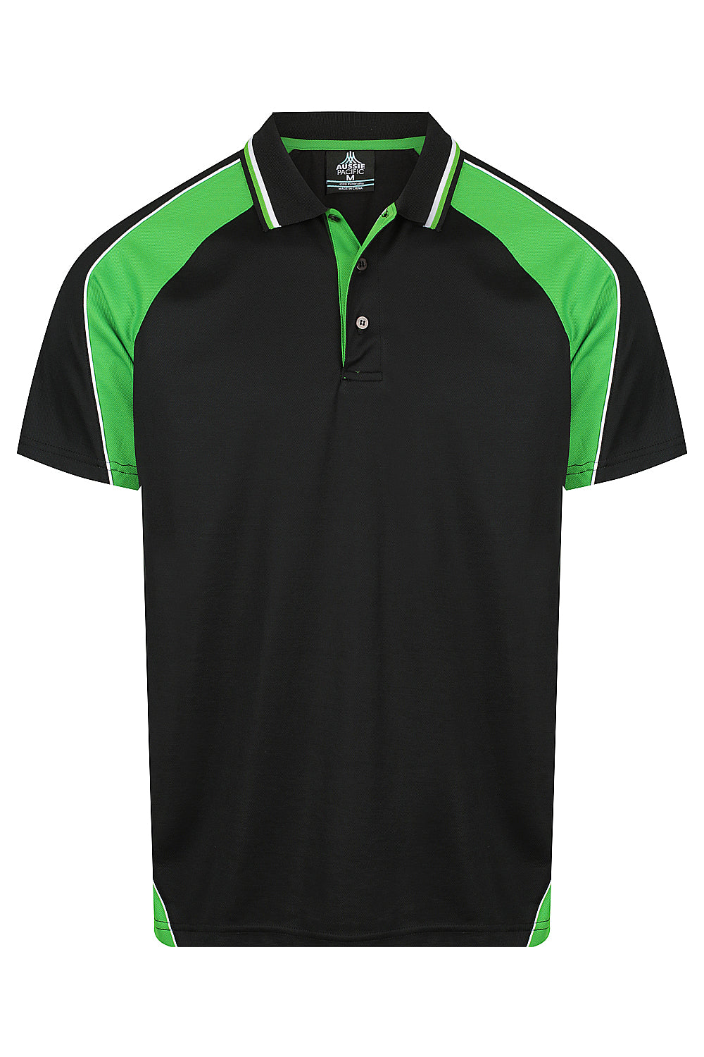 BLACK/KAWA GREEN/WHITE - Panorama Mens Polos
