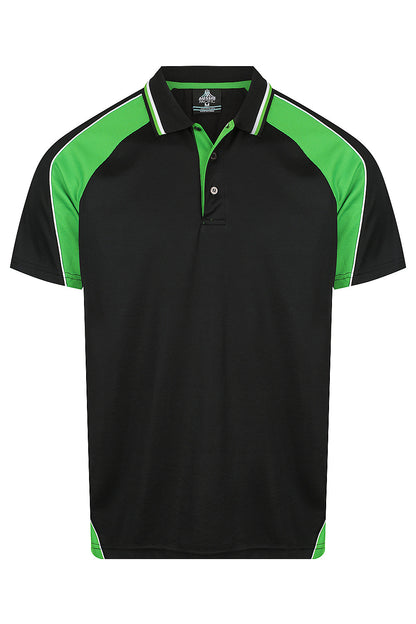 BLACK/KAWA GREEN/WHITE - Panorama Mens Polos