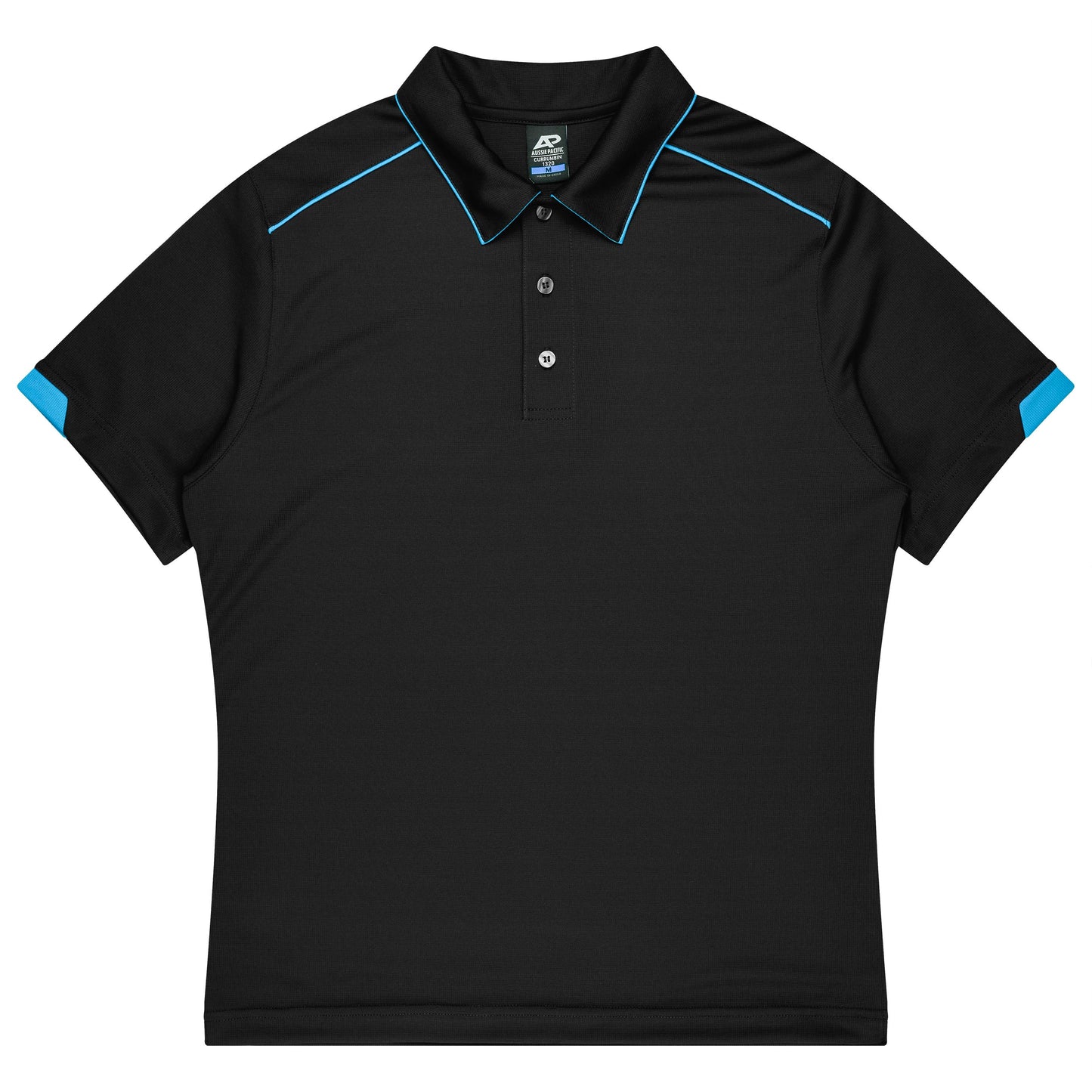 BLACK/CYAN - Currumbin Kids Polos