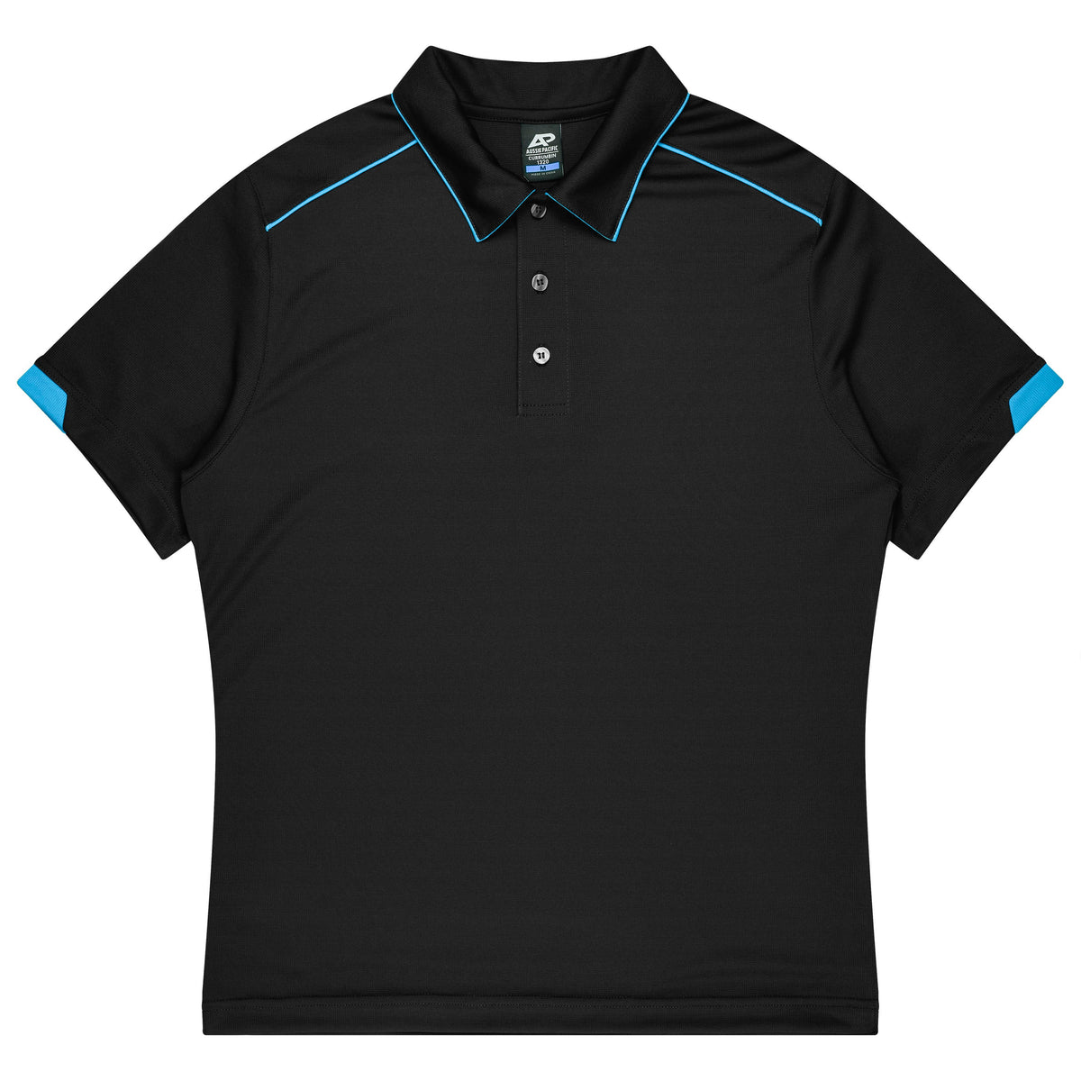 BLACK/CYAN - Currumbin Kids Polos