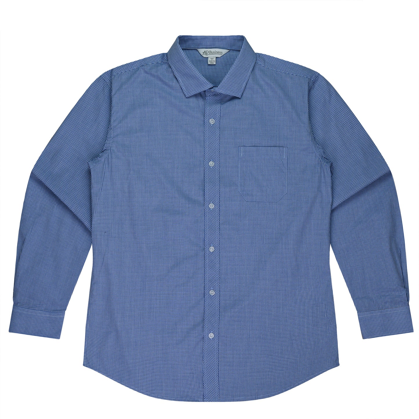 NAVY/WHITE - Toorak Mens Shirt Long Sleeve