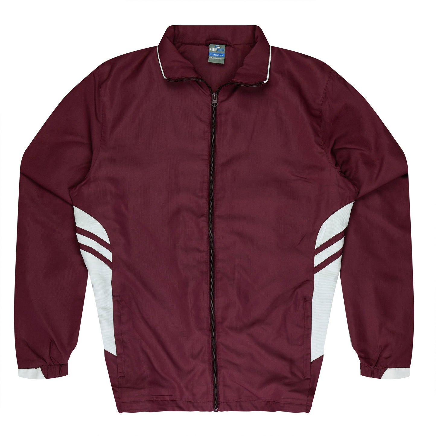 MAROON/WHITE - Tasman Kids Tracktops
