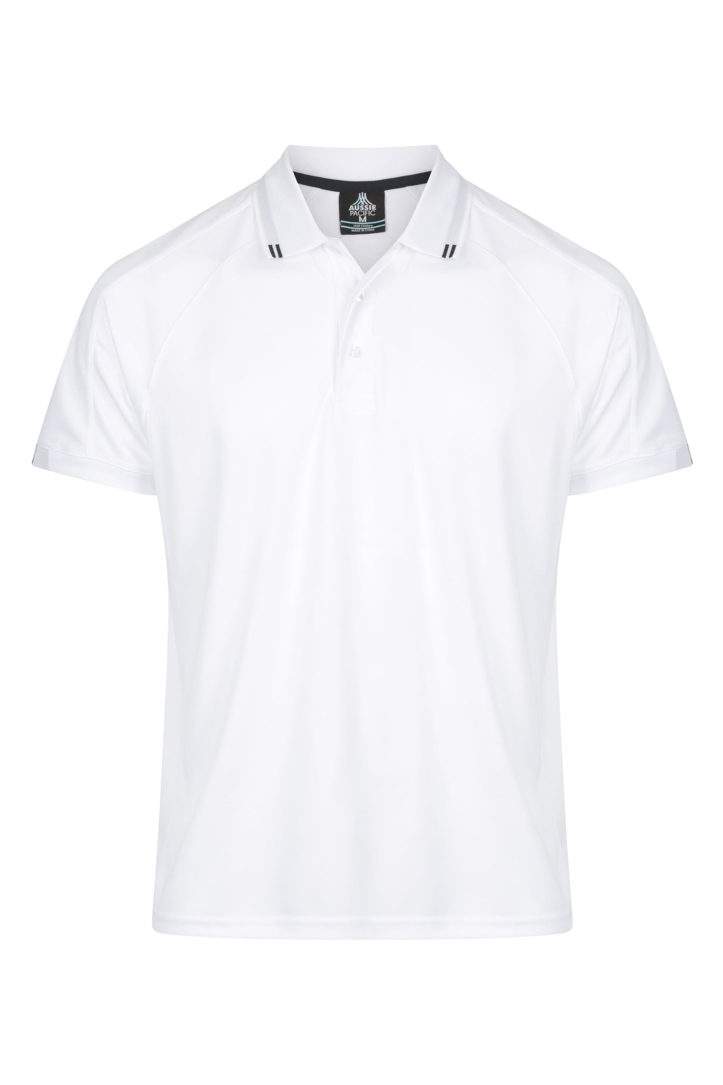 WHITE/NAVY - Flinders Mens Polos