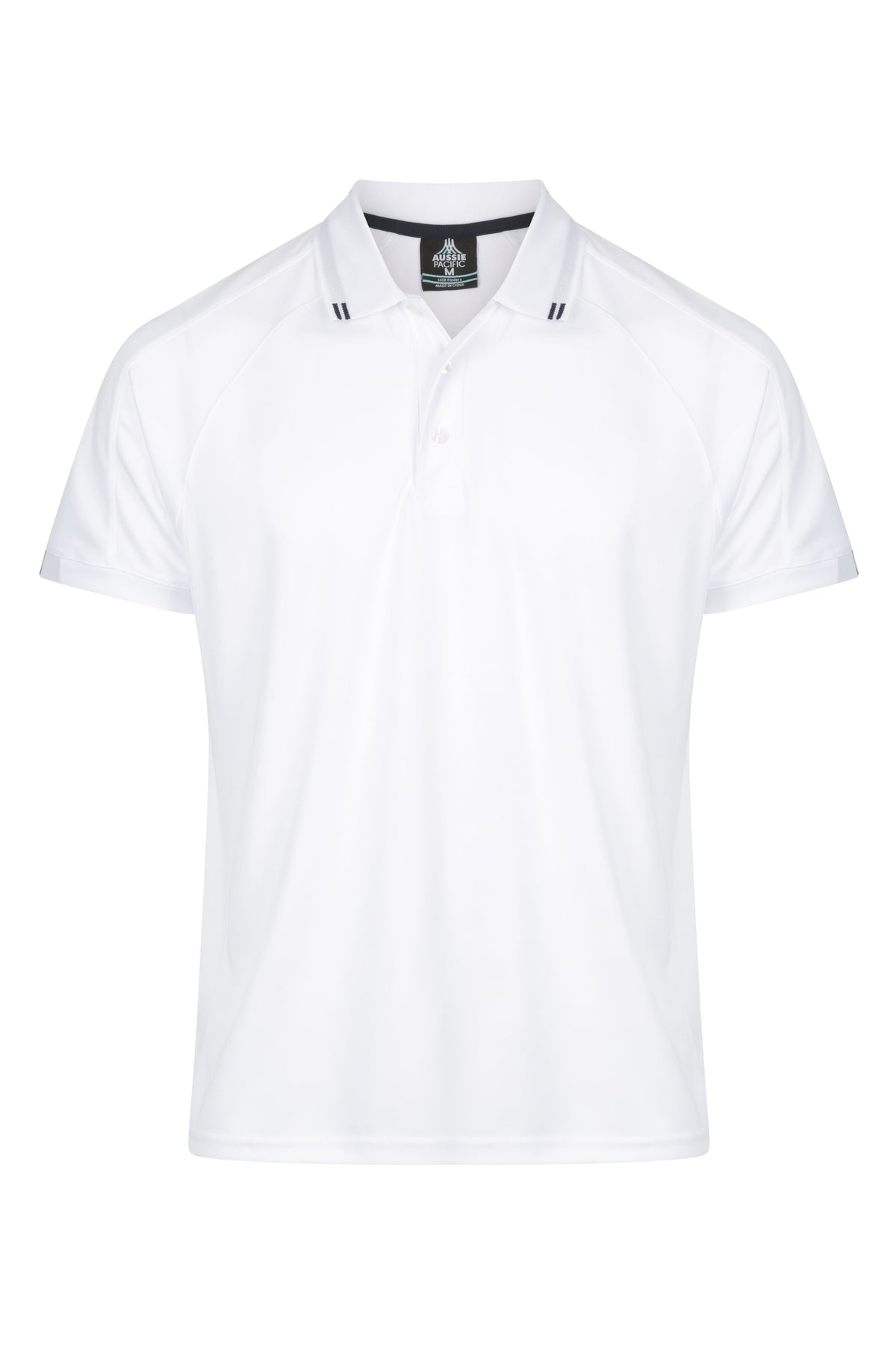 WHITE/NAVY - Flinders Mens Polos