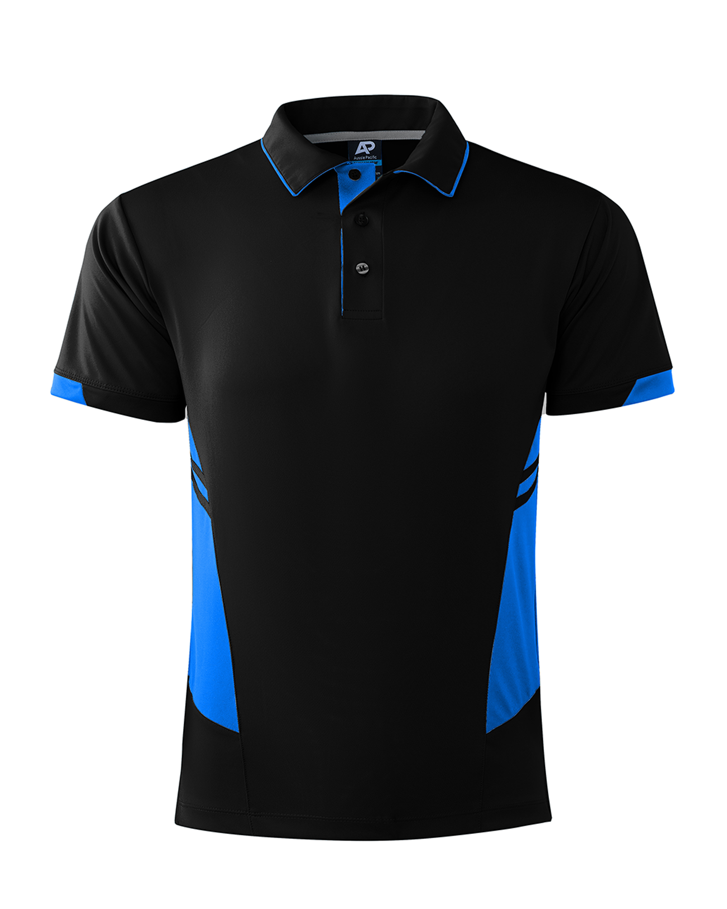 BLACK/CYAN - Tasman Mens Polos