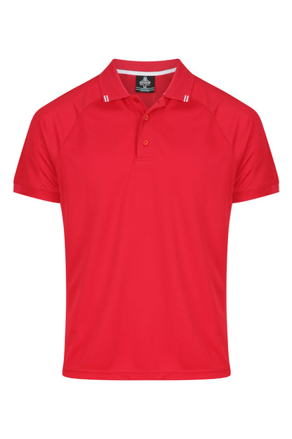 RED/WHITE - Flinders Mens Polos