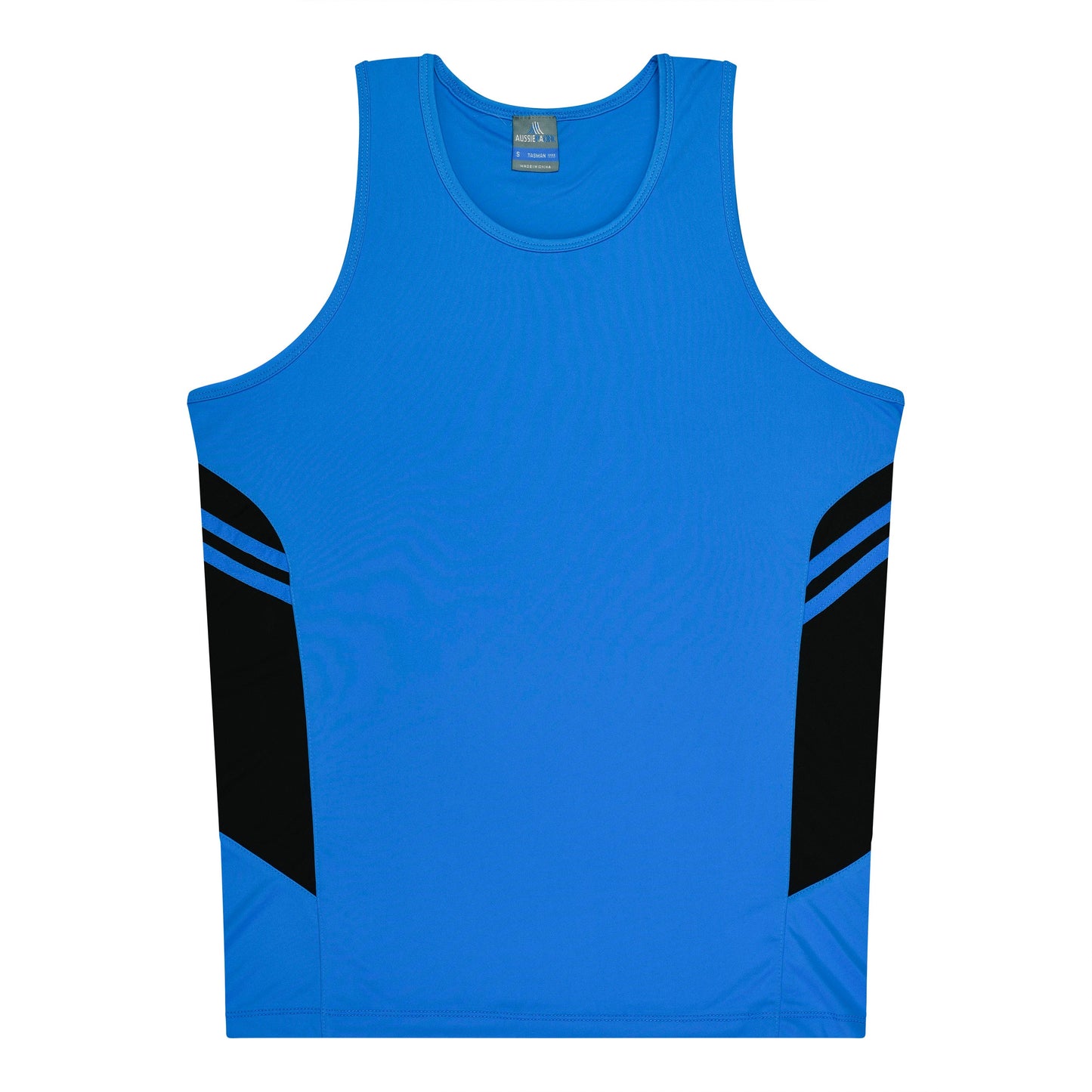 CYAN/BLACK - Tasman Kids Singlets