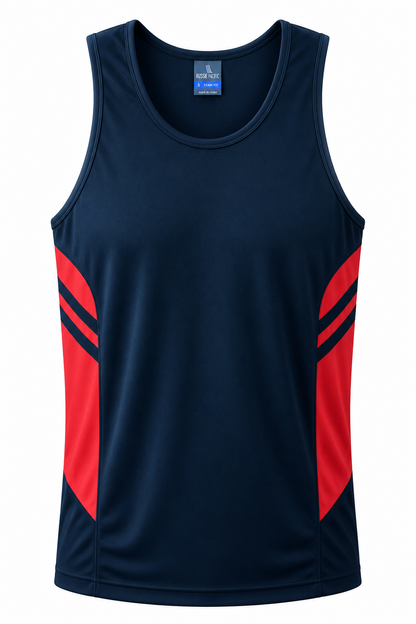 NAVY/RED - Tasman Mens Singlets