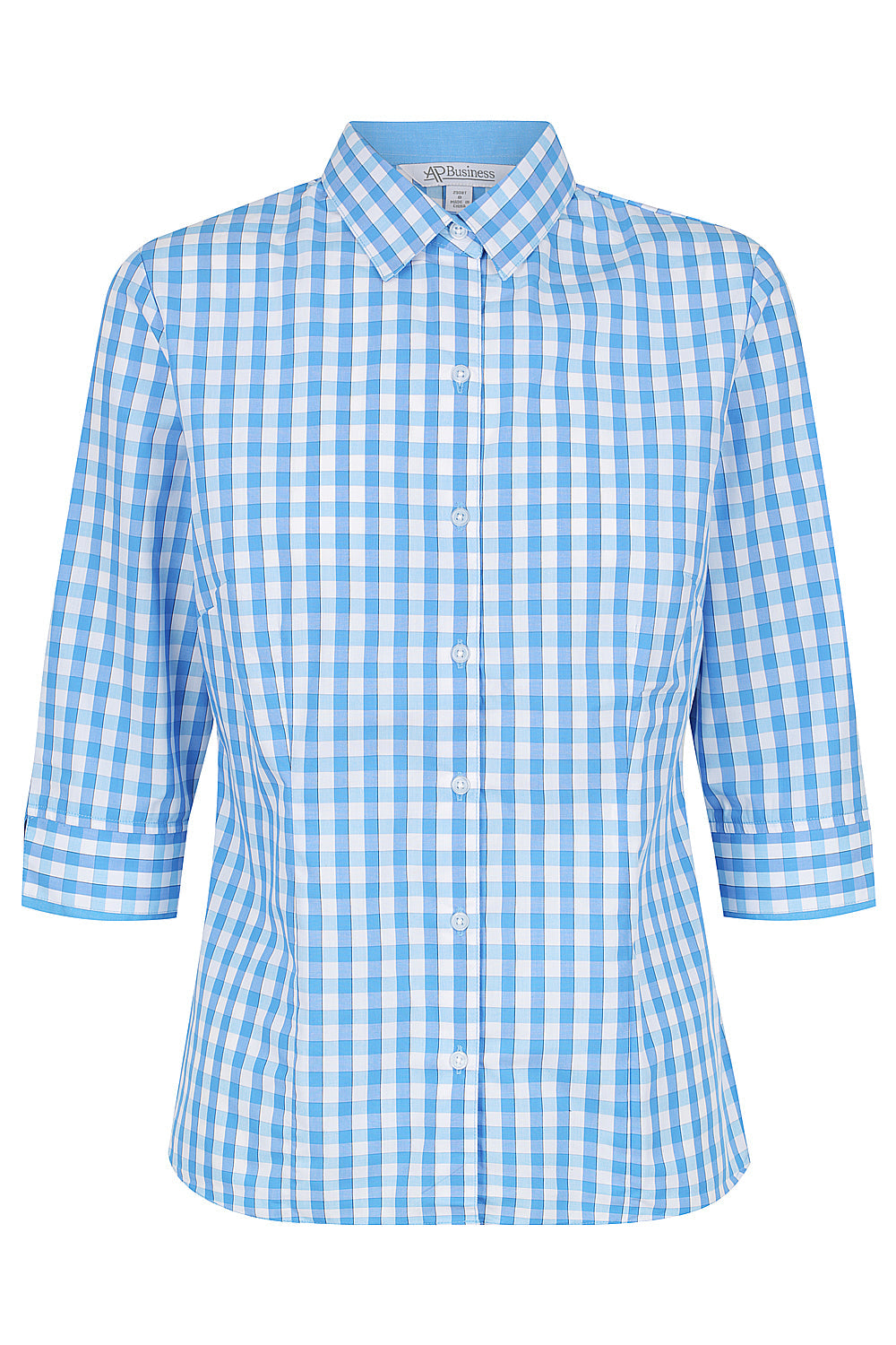 MID BLUE/SKY - Devonport Lady Shirt 3/4 Sleeve