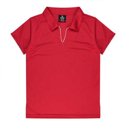 RED/WHITE - Yarra Lady Polos