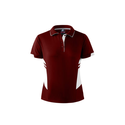 MAROON/WHITE - Tasman Lady Polos