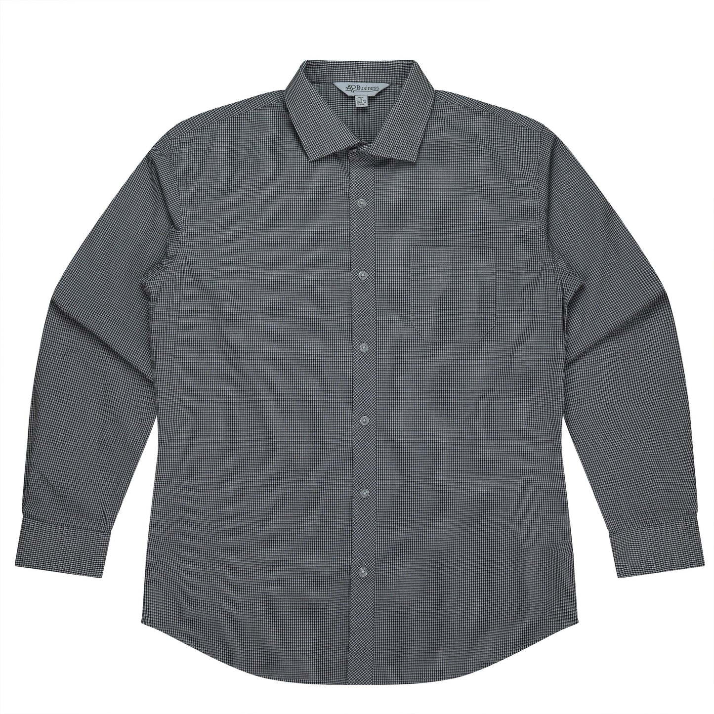 BLACK/WHITE - Toorak Mens Shirt Long Sleeve