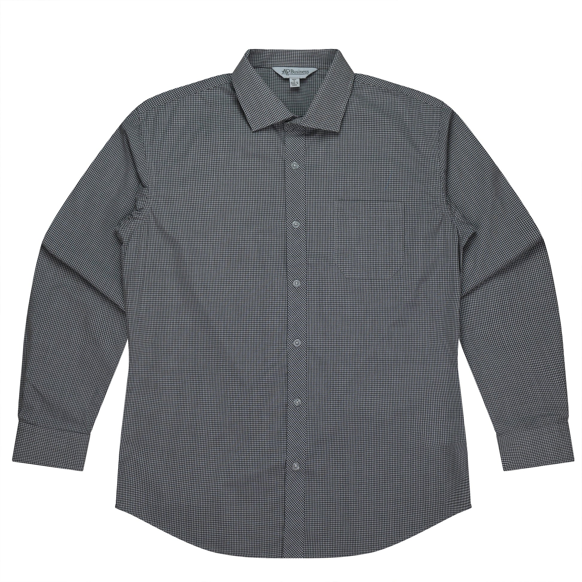 BLACK/WHITE - Toorak Mens Shirt Long Sleeve